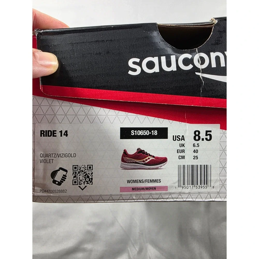 Saucony Ride 14 Running Shoes Women 8.5 Violet Quartz Vizigold S10650-18 NEW